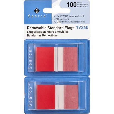 Sparco FLAGS, 1"", 100CT, W/DSPSNSR, RD PK SPR19260